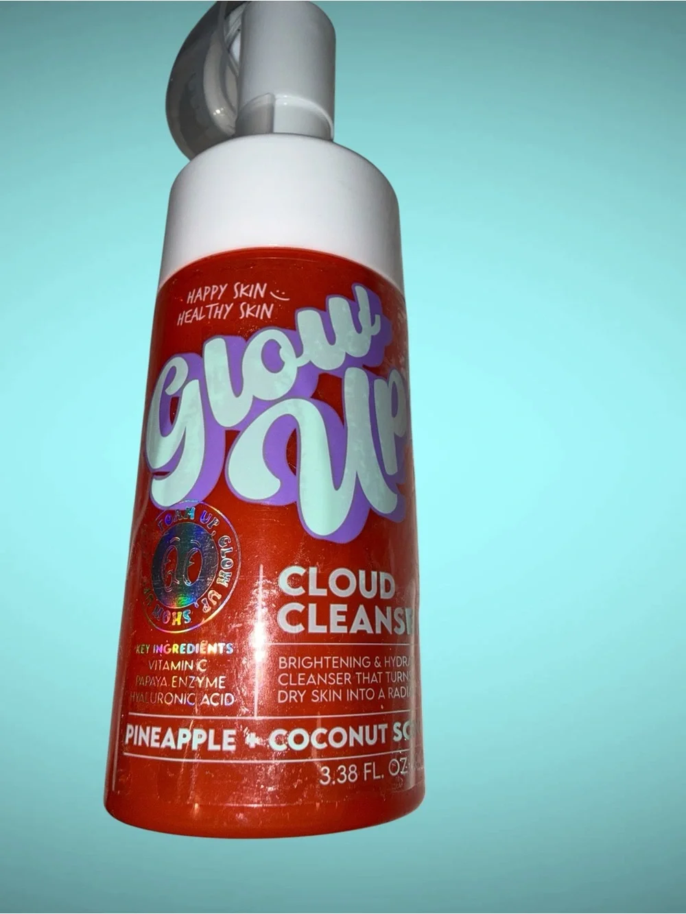 NWT Glow Up Men’s Face Cleanser Foam — Unscented Sensitive Skin Cleanser w Scrub